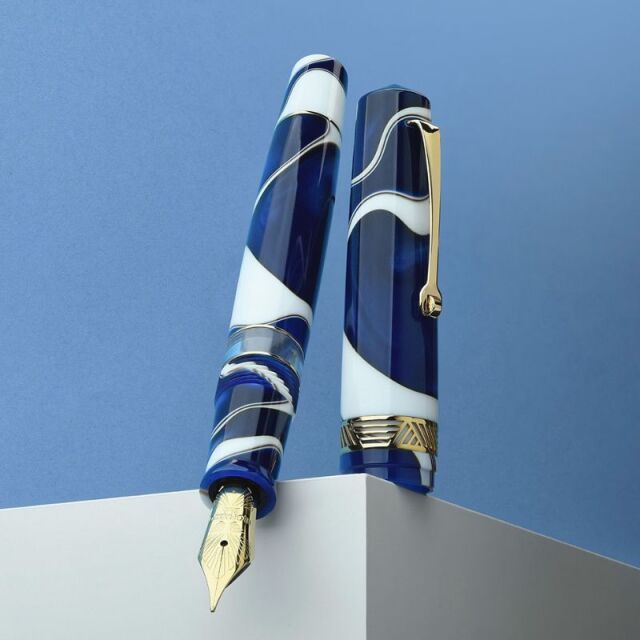 レオナルド モーメントマジコ オンダ 万年筆 スチールニブ （シルバー