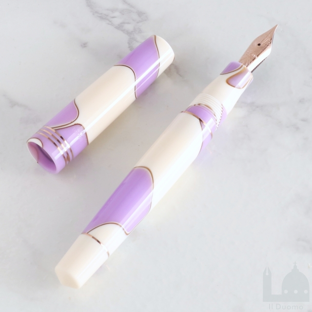 ラリック フロレアル オパルセント ラベンダーフロスト裸婦像ヴィンテージ仏製美品 レオナルド モーメントゼロ ヌヴォラ ライラック 万年筆 (スチールニブ