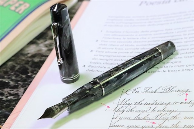 レオナルド モーメントゼロ レジン ホーン 万年筆 14Kニブ（ロジウム