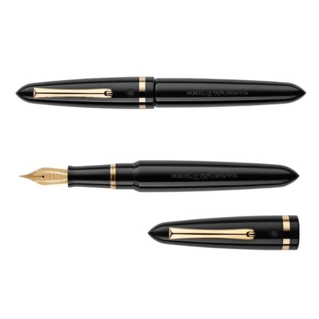 モンテグラッパ　ヴェネツィア　ブラック　万年筆　14K