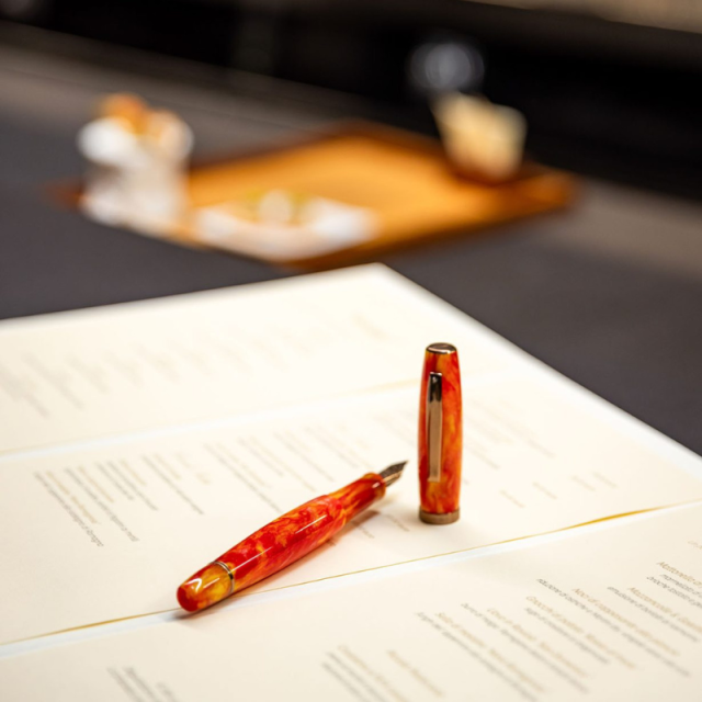 スクリーボ　限定生産品　ラ・ドッタ　ウォーヴォ・イン・ラヴィオーロ 万年筆