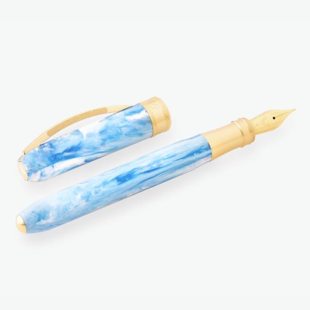 青と白のボールペン 特定の文言入り