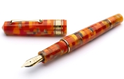 レオナルド モザイコ マンゴー 万年筆 スチールニブ（ゴールド/パラジウムトリム） Leonardo Mosaico Mango Fountain Pen 《送料無料》