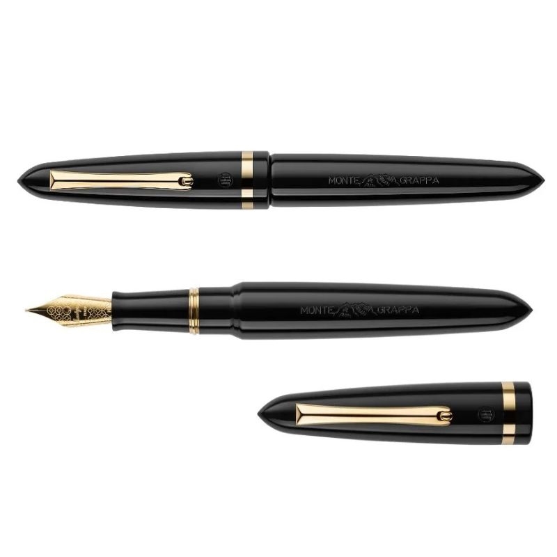 モンテグラッパ　ベネチア　ブラック　万年筆（スチールニブ）