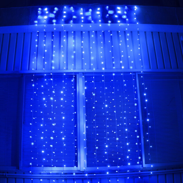 QUALISS クオリス クリスマス LED イルミネーション ロング カーテン ライト（高さ3m) 防滴 防雨 屋外 屋内 用 B-N コントローラー セット 28種類点滅 常時点灯可 点滅パターン記憶可 AC100V 50Hz 60Hz 【全9色・360球～2880球から選択】【C012】