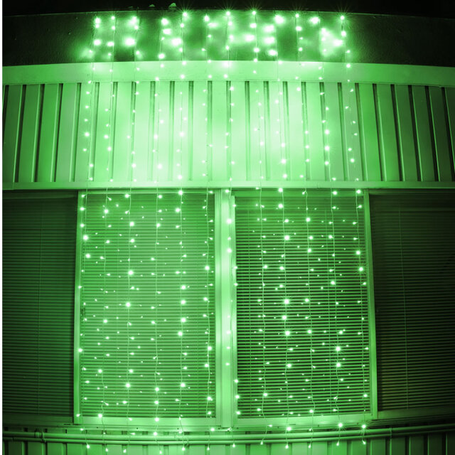 QUALISS クオリス クリスマス LED イルミネーション ロング カーテン ライト（高さ3m) 防滴 防雨 屋外 屋内 用 B-N コントローラー セット 28種類点滅 常時点灯可 点滅パターン記憶可 AC100V 50Hz 60Hz 【全9色・360球～2880球から選択】【C012】