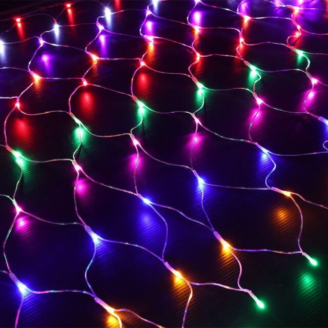 QUALISS クオリス クリスマス LED イルミネーション ネットライト (網状) 防滴 防雨 屋外 屋内 用 A-N コントローラー セット 8種類点滅 常時点灯可 点滅パターン記憶可 AC100V 50Hz 60Hz【全15色・160球～320球から選択】【N001】