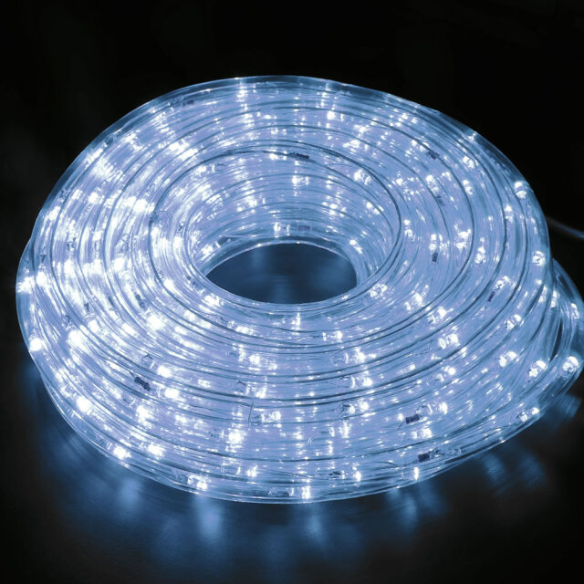 QUALISS クオリス クリスマス イルミネーション 2芯 丸型 防滴 チューブライト ロープライト 300 LED / 10m A-2 コントローラー セット 8種類点滅 常時点灯可 点滅パターン記憶可 AC100V 50Hz 60Hz 【全11色】【CL001A】
