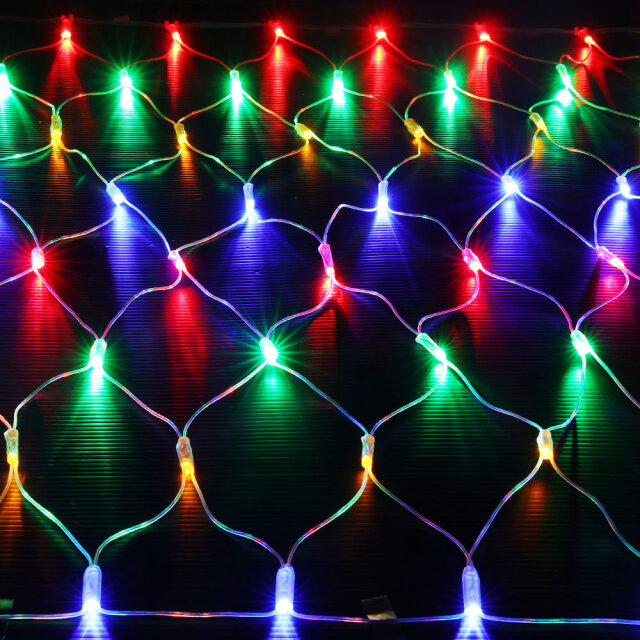 QUALISS クオリス クリスマス LED イルミネーション ハイスペックタイプ ネット ライト (網状) 防水 屋外 屋内 用 B-H コントローラー セット 28種類点滅 常時点灯可 点滅パターン記憶可 AC100V 50Hz 60Hz 【全6色・128球～768球から選択】【NHS002】