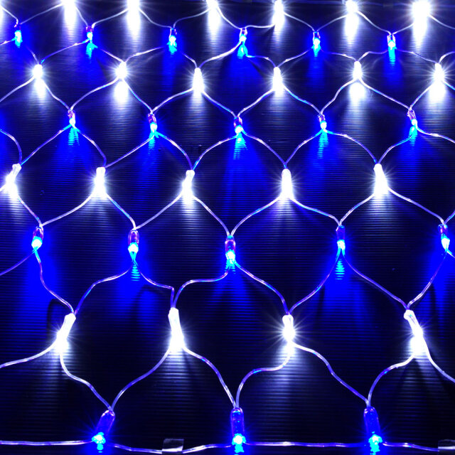 QUALISS クオリス クリスマス LED イルミネーション ハイスペックタイプ ネット ライト (網状) 防水 屋外 屋内 用 Bタイプ コントローラー セット 28種類点滅 常時点灯可 点滅パターン記憶可 AC100V 50Hz 60Hz 【全6色・128球～768球から選択】【NHS002】