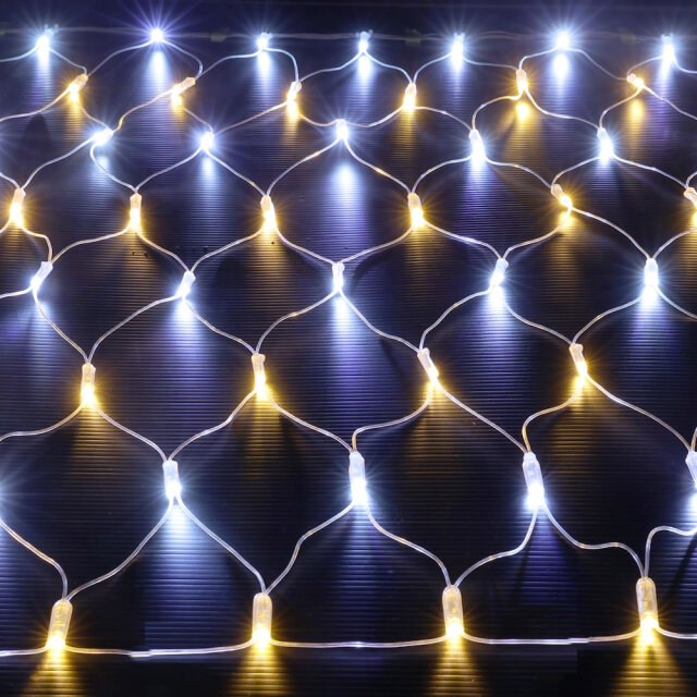 QUALISS クオリス クリスマス LED イルミネーション ハイスペックタイプ ネット ライト (網状) 防水 屋外 屋内 用 B-H コントローラー セット 28種類点滅 常時点灯可 点滅パターン記憶可 AC100V 50Hz 60Hz 【全6色・128球～768球から選択】【NHS002】