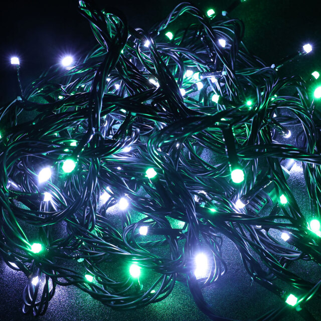 【新品未使用】防雨型イルミネーションライト/緑コード/カラー球/点滅型 新品未使用】防雨型イルミネーションライト/緑コード/カラー球/点滅型