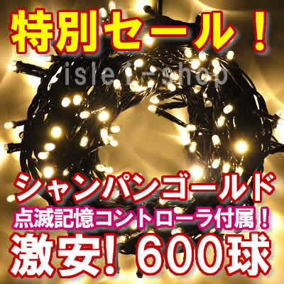 新ＬＥＤイルミネーション電飾600球シャンパン