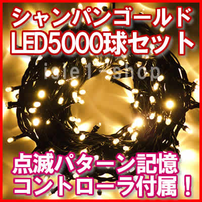 新ＬＥＤイルミネーション電飾5000球シャンパン