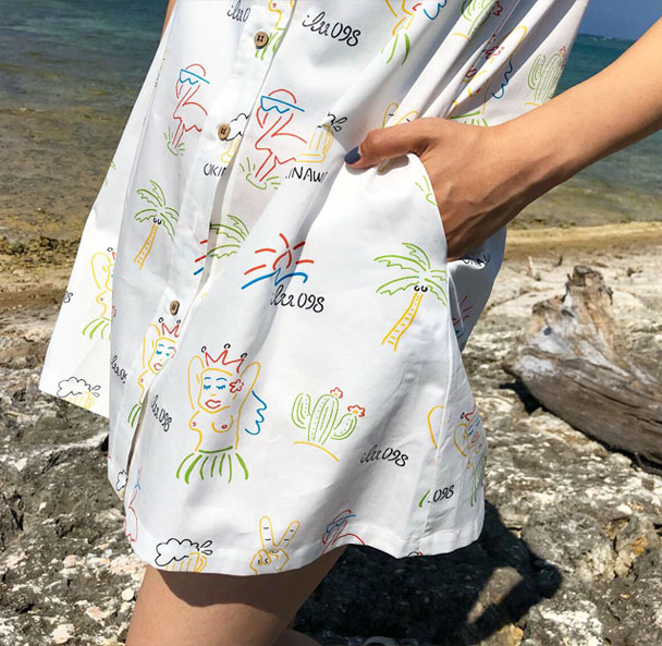 ilu098,okinawa,アイル,かりゆしウェア,シャツワンピース,沖縄産シャツ,okinawaonly,オトナアイル,アイルのシャツ,沖縄産,