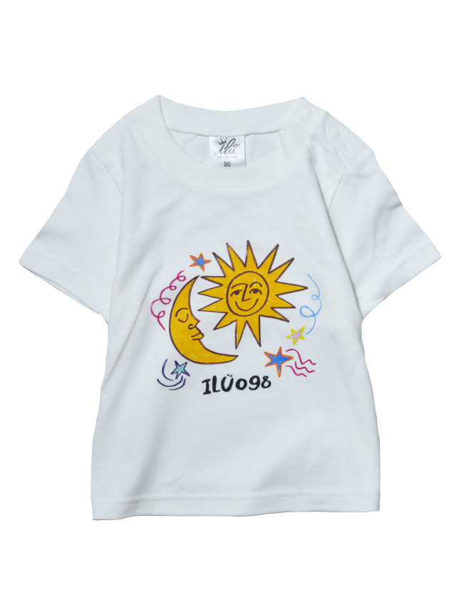キッズ》592 フロントに月と太陽のキッズTシャツ.