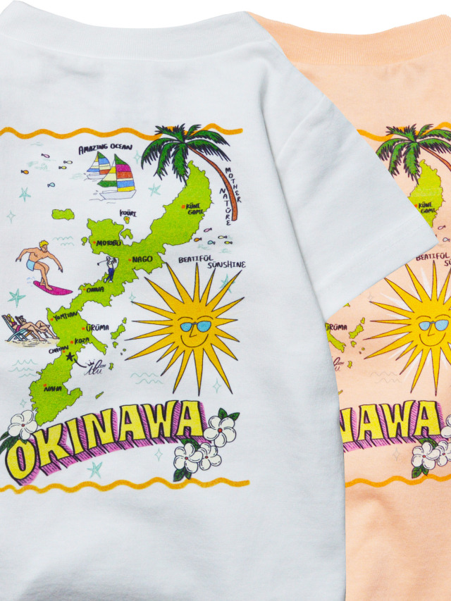 キッズ》592 沖縄地図のキッズTシャツ.