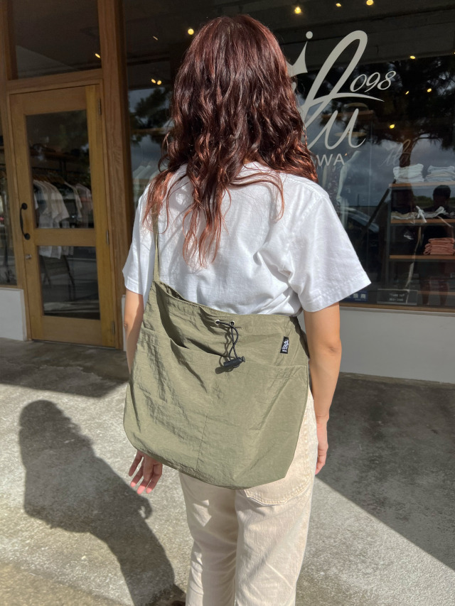 バッグ》633 撥水2ポケットドロストショルダーバッグ