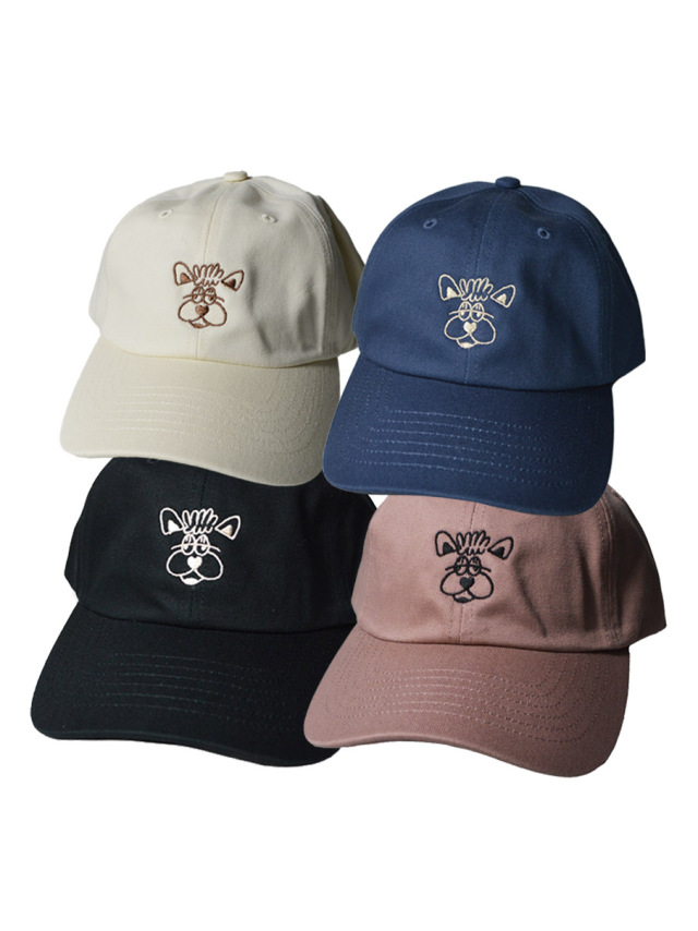 帽子》639C レア一色の刺繍キャップ.