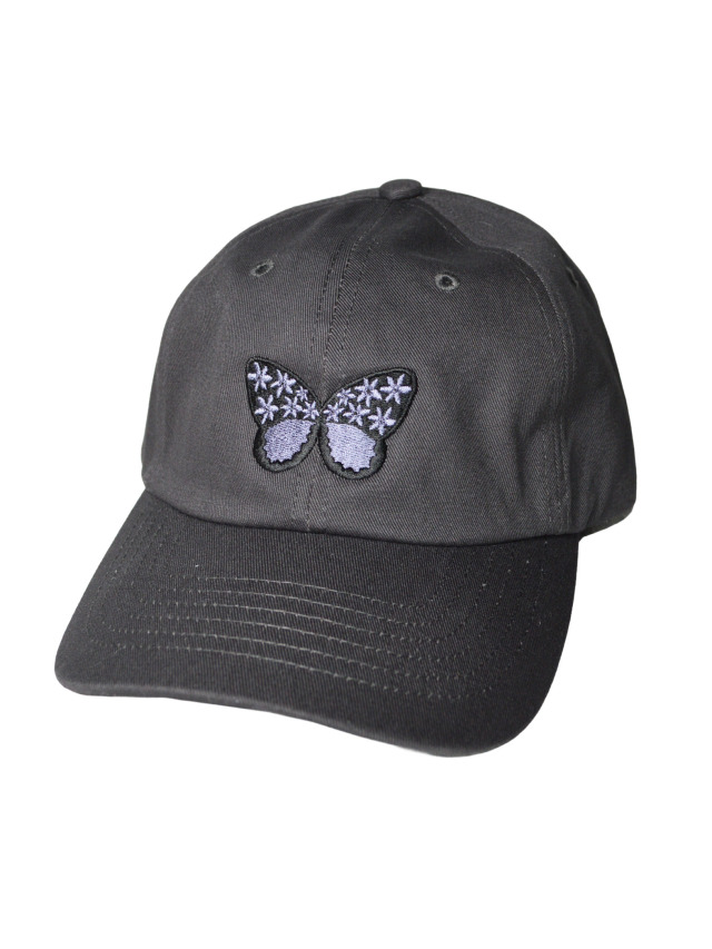 帽子》639C バタフライの刺繍キャップ