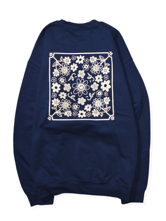 ネイビー スウェット トレーナー kaitofukui フラワーNY kaito fukui kitefukui NY FLOWER CREWNECK - スウェット