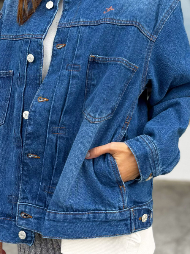 レディース》869 ノーカラーのデニムジャケット レディース》869 ノーカラーのデニムジャケット