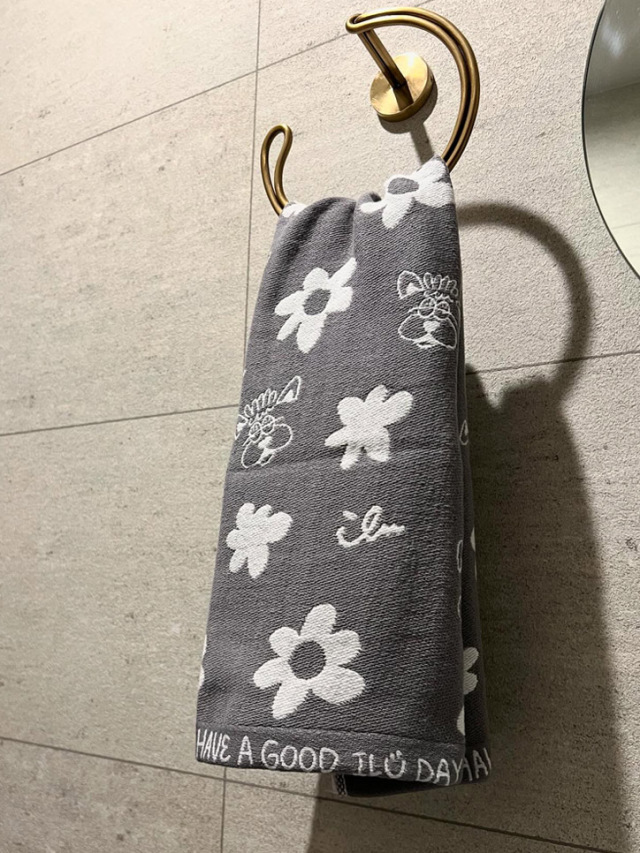 タオル》939 レアとお花のフェイスタオル(今治産)