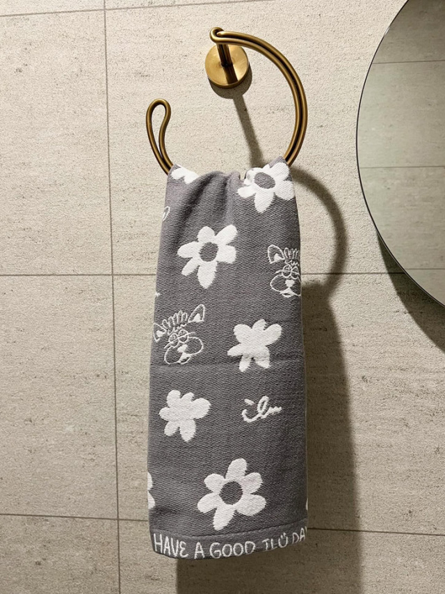 タオル》939 レアとお花のフェイスタオル(今治産)