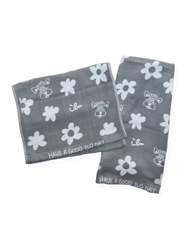 タオル》939 レアとお花のフェイスタオル(今治産)