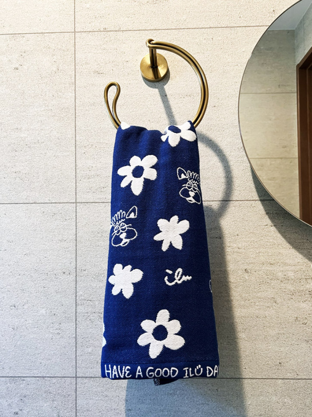 タオル》939 レアとお花のフェイスタオル(今治産)