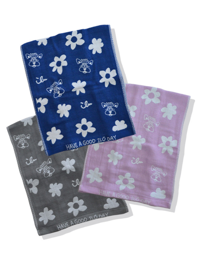 タオル》939 レアとお花のフェイスタオル(今治産) タオル》939 レアとお花のフェイスタオル(今治産)