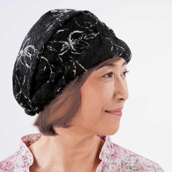花柄レースヘアカバー
