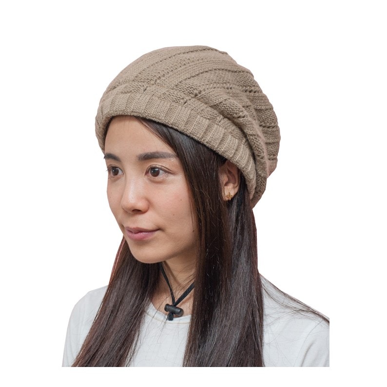 頭保護帽子　つまずきや転倒から頭をガードおしゃれ保護帽子【おでかけヘッドガード　セパレート】:　ウール混ニットタイプKM-3000F