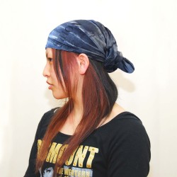 ヘアカバー＆ネックサポート！1枚で10通り・多機能【マルチラップ】デニム柄