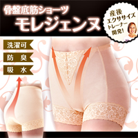 履いて歩くだけ骨盤底筋サポート・尿漏れ・軽失禁対応トレーニングガードルショーツ【モレジェンヌ】