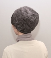 おしゃれヘアキャップ【女神の帽子】28　003　　ふわもこ取り外しのできるリボン付