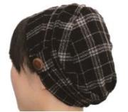 おしゃれヘアキャップ【女神の帽子】231軽くてあったか・ふんわりウール100%チェック柄