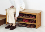 玄関台 「クッション付」 木製 収納付き 玄関ベンチ 90cm幅（fam03520）玄関イス 玄関収納 靴入れ 下駄箱靴箱 靴収納