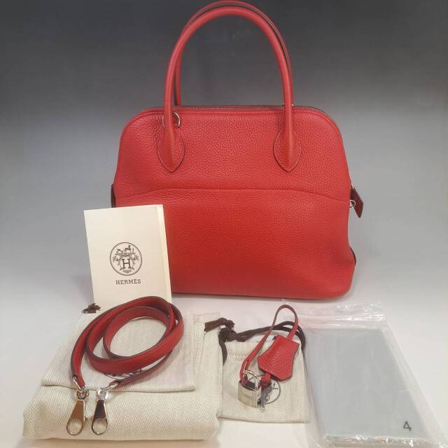 お値下げ!HERMES（エルメス）/ボリード/31cm /ルージュカザック/トリヨン/シルバー金具【極美品】