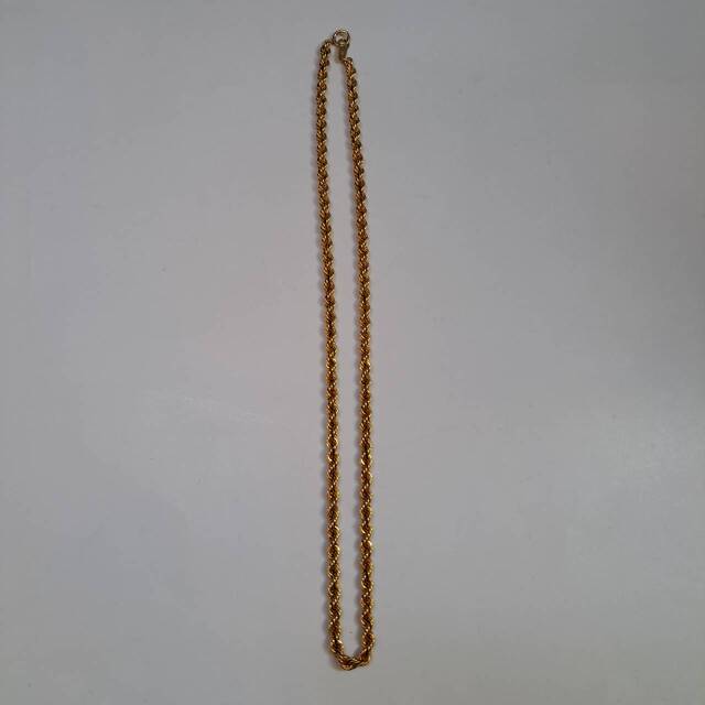 K18パイプロープチェーンネックレス/インポートレオン/中古A
