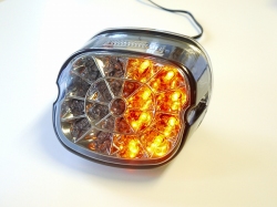 ハーレー用ウインカー機能付きLEDテールランプ スモークレンズ レイダウン ナンバー灯付き