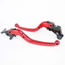 可倒式スムースツーリングアルミビレットレバー レッド グロム GROM MSX125 マグナ50 NS-1 CBR250R CBR400R 400X CB400