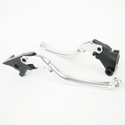 可倒式スムースツーリングアルミビレットレバー シルバー Ninja250/R/SL Z250 Dトラッカー KLX 250TR