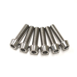 【メール便対応】 チタンボルト6本セット テーパーキャップ M5 × 10～30mm P0.8 焼き色なし Ti - 6Al - 4V Titanium