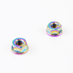 【メール便対応】 64チタン六角フランジナット M8 P1.25 13mmソケット 2個セット 焼き色有り Ti - 6Al - 4V Titanium
