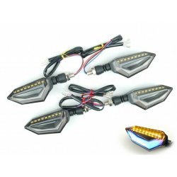 デュアルカラー LEDウインカー TYPE1 ブルー ダブル球 ポジション付 4個セット
