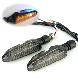 デュアルカラー LEDウインカー TYPE2 ブルー ダブル球 ポジション付 2個セット