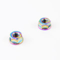【メール便対応】 64チタン六角フランジナット M8 P1.25 13mmソケット 2個セット 焼き色有り Ti - 6Al - 4V Titanium