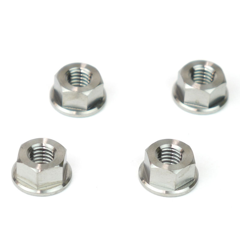 【メール便対応】 64チタン六角フランジナット M6 P1.0 10mmソケット 4個セット 焼き色なし Ti - 6Al - 4V Titanium