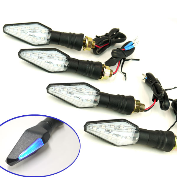 LEDブルーライトマーカー付ウインカー 4個セット クリアレンズ